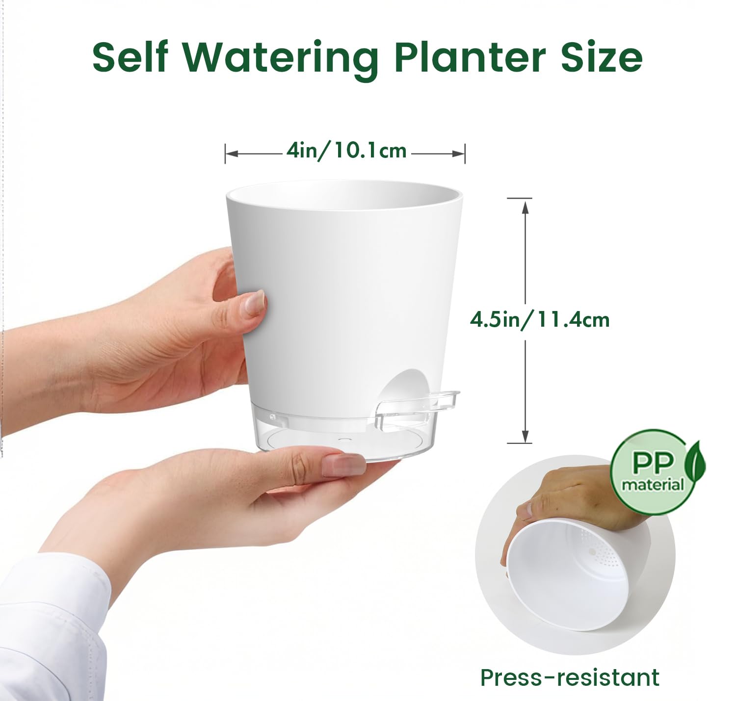 Snapklik.com : Meowell 4 Inch Self Watering Pots For Indoor Plants, 5 ...