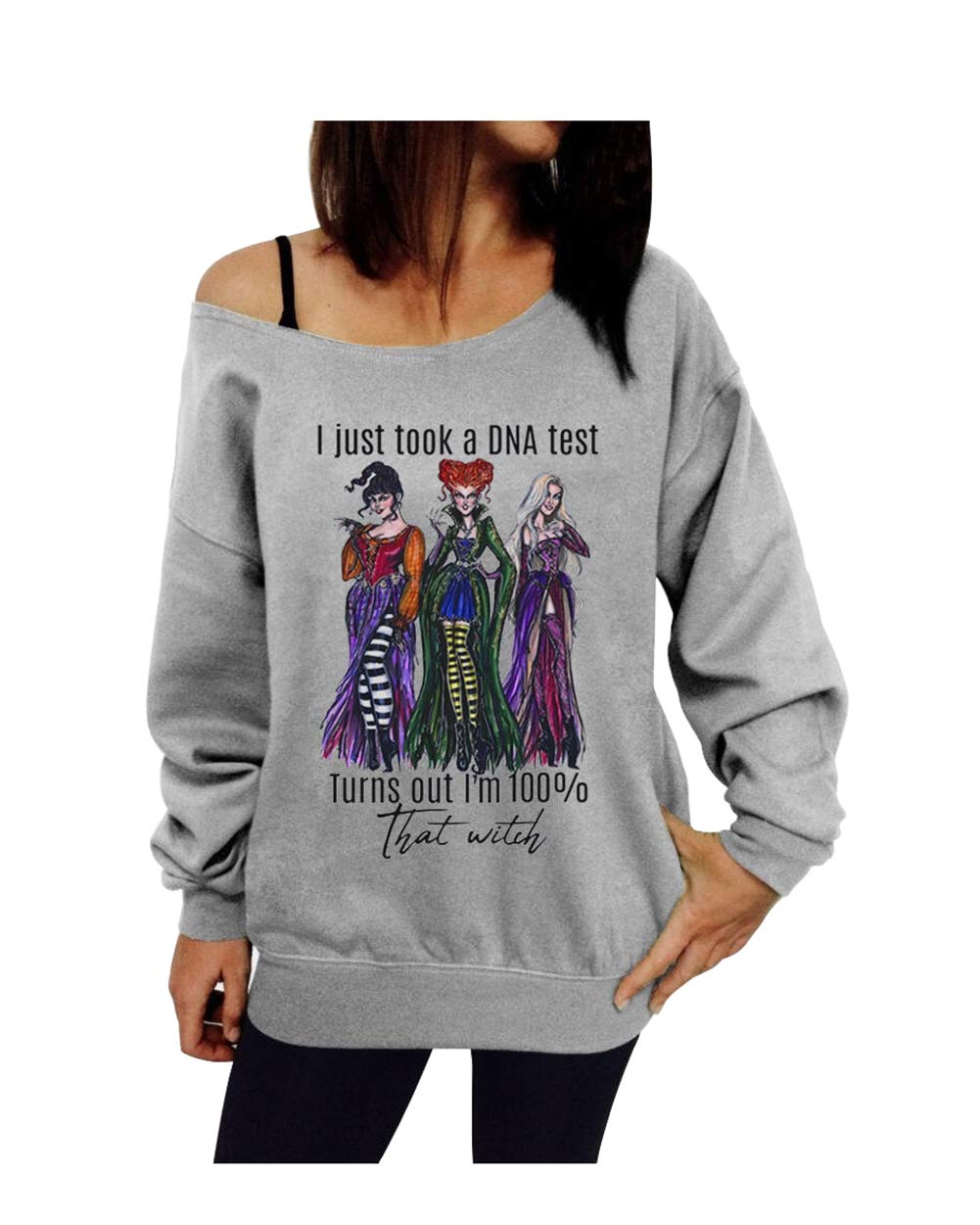 CUTIEEWomen I Just Took a DNA Test Turns Out Im 100 That Witch Halloween Sweatshirt Vintage Sanderson Sisters Tops Blouse