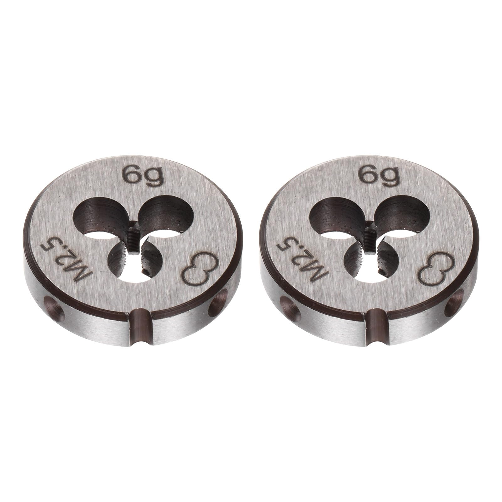 Terraja redonda M2.5 x 0.45 de acero de aleación uxcell para roscas métricas de mano izquierda