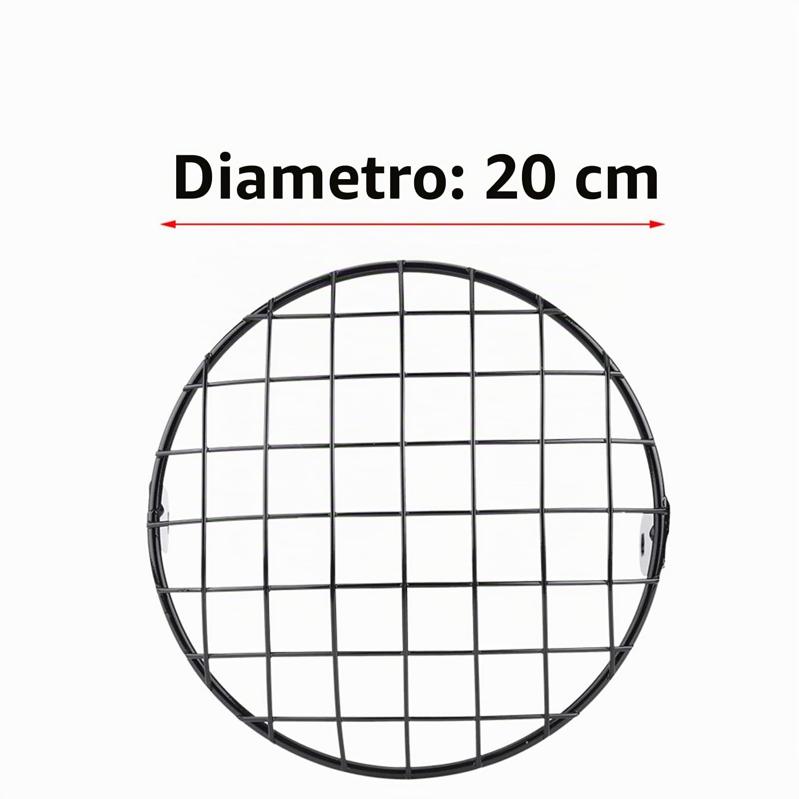 Walfront Griglia in Rete per Faro Moto, Protezione Robusta, Facile da Installare, Misura Universale da 8 Pollici per Moto d'epoca (BLACK)