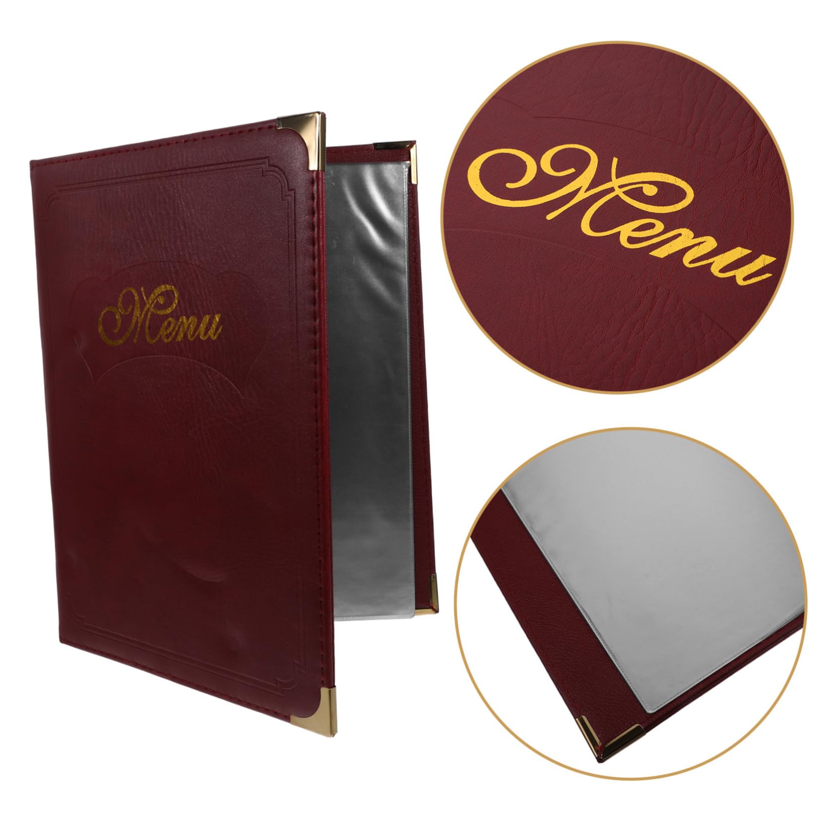 Porta Menú de Cuero A4 para Restaurante y Hotel, Carpeta Diseño Simple y Uso Conveniente para Mostrar y Sujetar Contenido del Menú