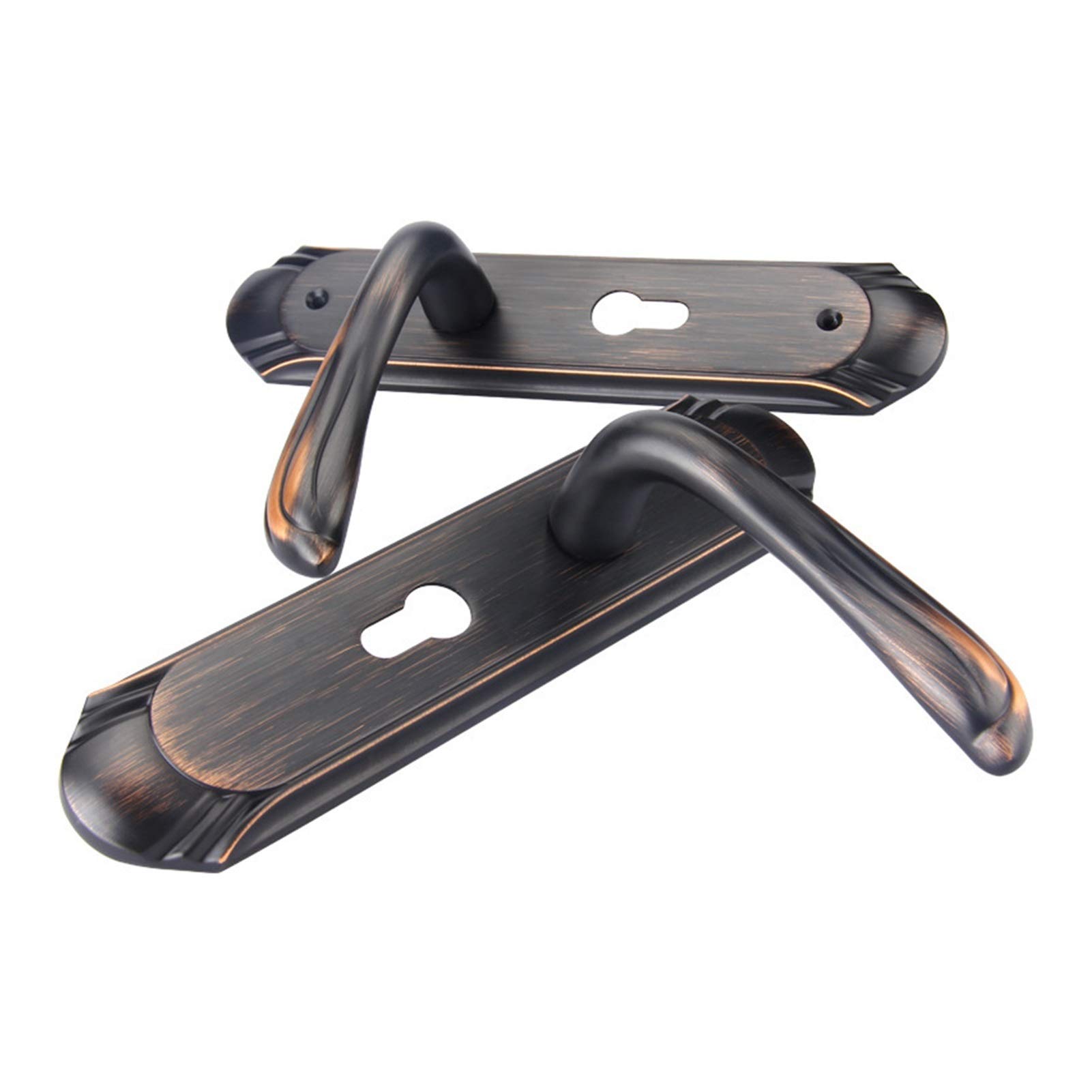Amerykańska stopa cynku Ochrona osobista Blokada domowa Czarny Złoty Meble Uchwyt Drzwi Zamki do sypialni Silent Indoor Locks DUO ER (Color : Black)