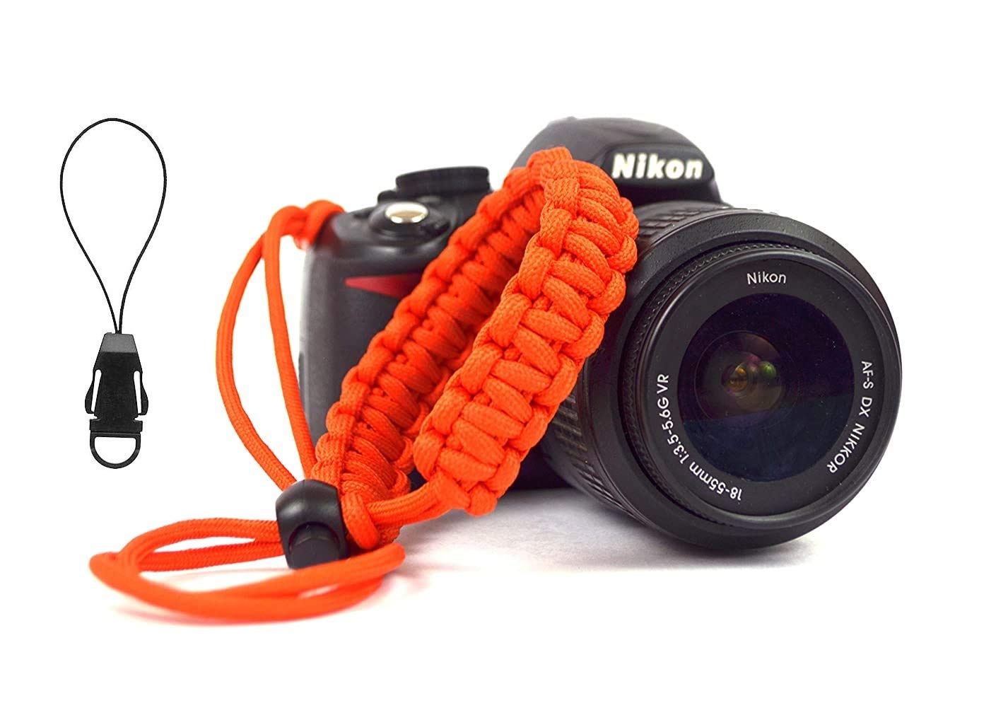 Braided King Cobra Style Paracord Hand Grip Wrist Strap for All DSLR Camera/Binoculars, and More Stuff (Orange)
