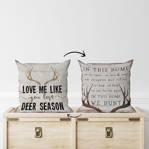 Miniatura 10 de Love Me Like You Love Deer Season - Funda de almohada decorativa reversible de 18 x 18 pulgadas, decoración de caza, decoración del hogar, regalo