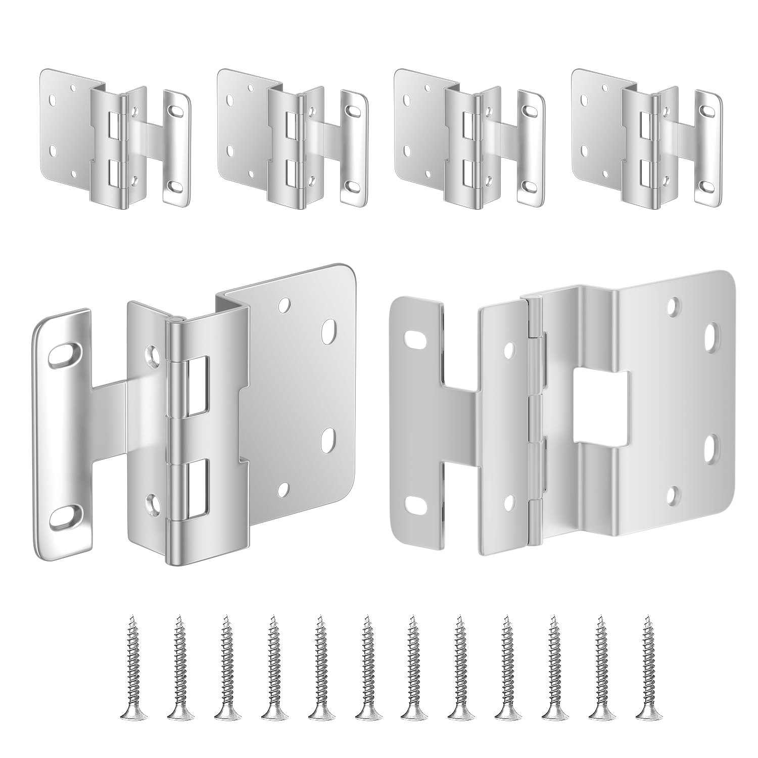 6-Pack 5-Knuckle Hinge - 3/4" Door Thickness, 270° Full Rotation Stainless Steel Institutional Hinge, Commercial Grade for Hospitals, Schools, Offices & Heavy-Duty Use（Silver