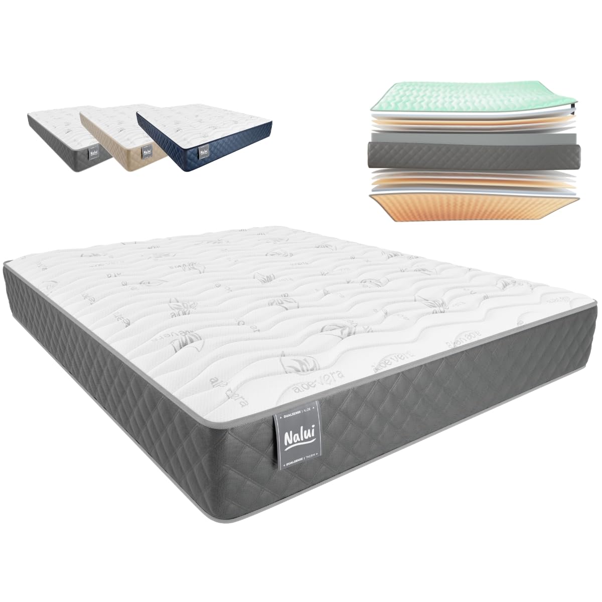 Don Descanso - Colchón 90x190 Viscoelastico Mulhacen DualSense, Altura ± 15cm. Multicapa con Núcleo GravityFoam, Firmeza Alta, Doble Cara Invierno/Verano, Transpirable. Fabricado en España, Gris — view 18
