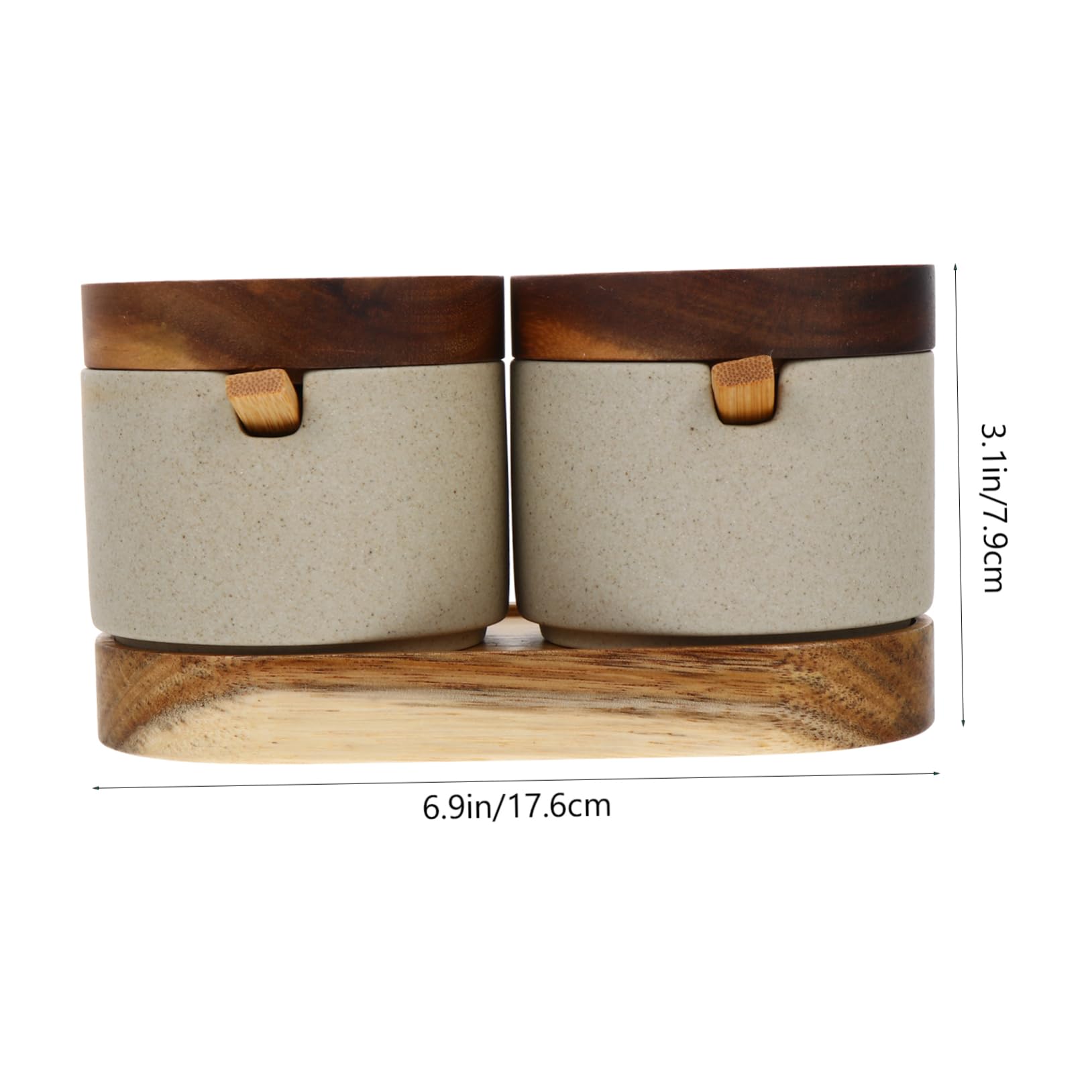 HOLIDYOYO Spice Jar Canister Pot Condiment Containers Seasoning Storage Holder Seasoning Pot with Kitchen Supply Mini Scoops for Jars Seasoning Serving Jar Salt Jars Seasoning Can Wood