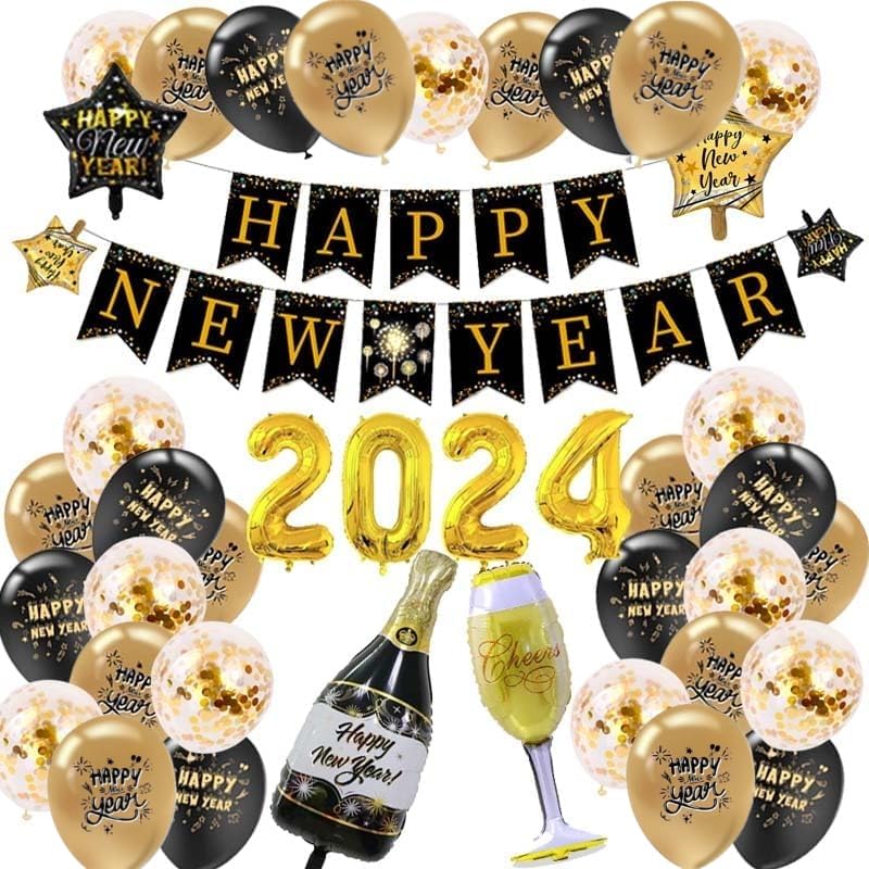 Buy 2024 Balloons New Year Balloons Kit Decorations 2024 Happy New Year