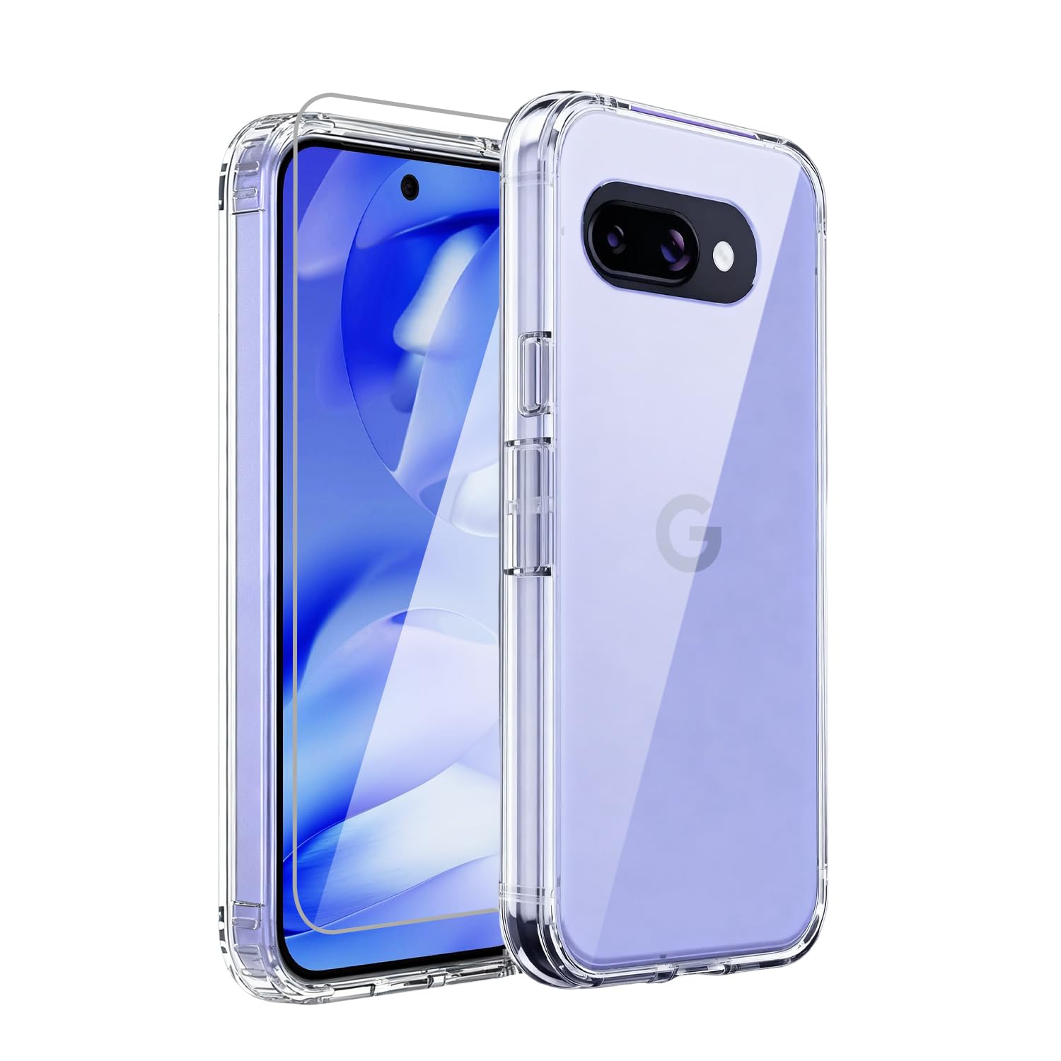 Redfire Google Pixel 9a Case, Clear, Yellowing Prevention, Dedicated, Shockproof, Glass Film Protection, Drop Protection, Durable, US Military MIL Standard, Slim, Lightweight, Anti-Slip, Scratch