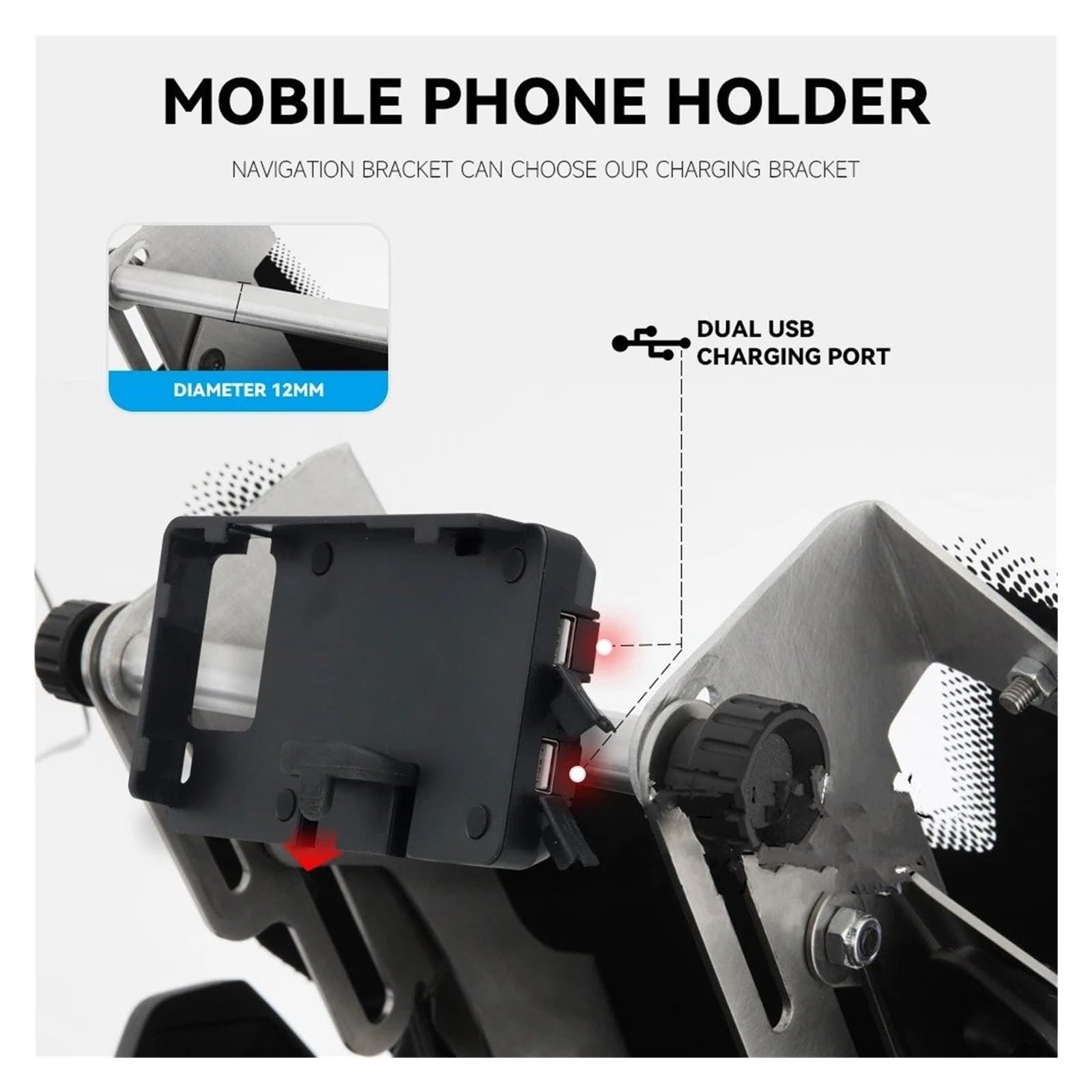 Staffa di navigazione Per BMW F750GS F750 GS F850GS F 850GS 2018-2022 Regolatore Schermo Moto Supporto Piastra Navigazione GPS Telefono Barra(A)