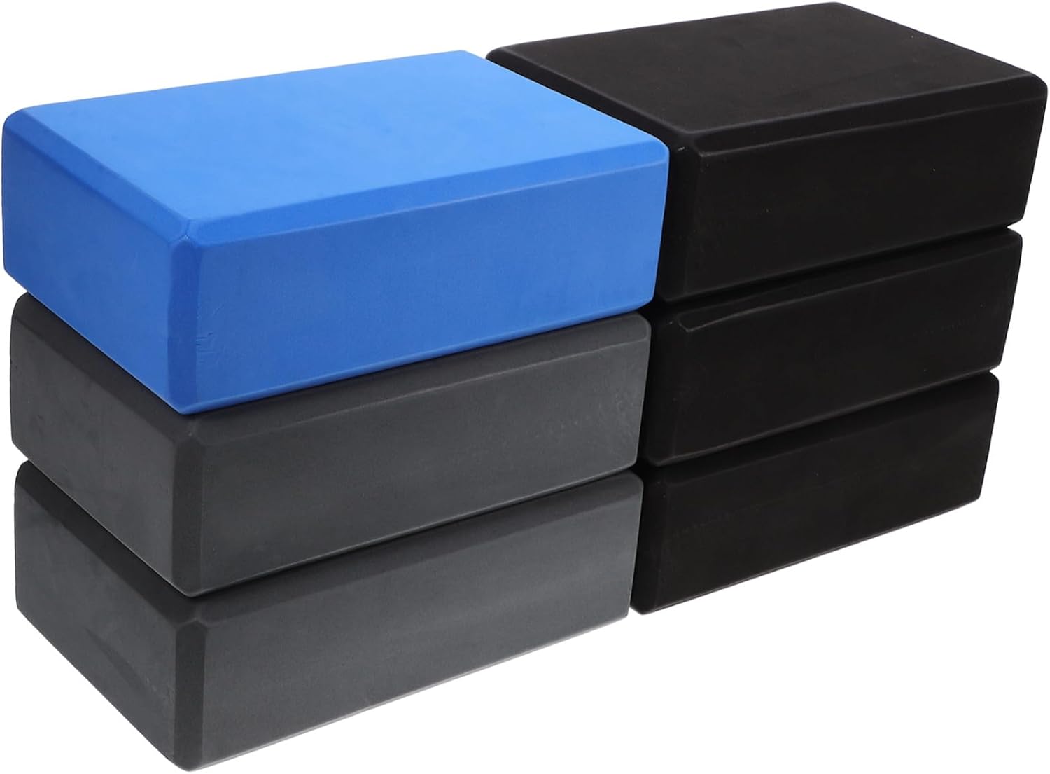 6pcs EVA Yoga Training Bricks High Density Non-slip Auxiliary Tool for Women Workout Support Fitness Balance and Stretching Practice with Smooth Surface Random Colors Random Color