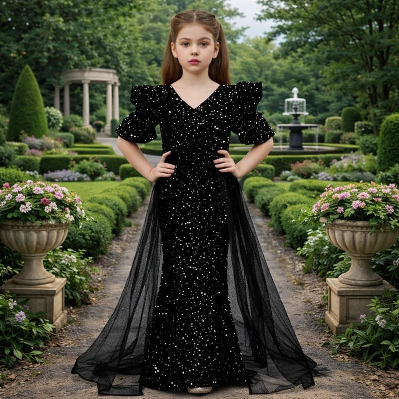 Image of Girls Viscose Western One Piece | Designer Frock for Kids | Solid Work | Toddler Frock Dress | Birthday Party Dress for Girls