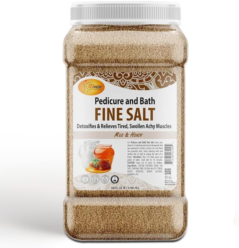Detox Foot Soak Pedicure Bath Salt with Dead Sea Oils (Milk & Honey) 128 oz