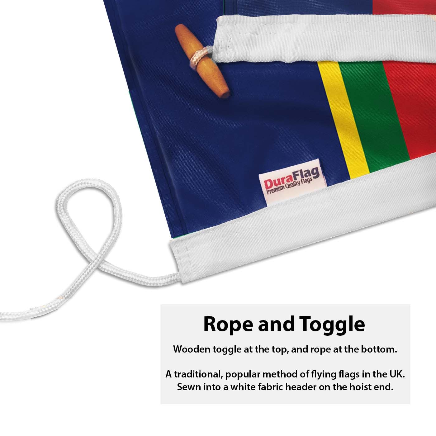 DuraFlag Royal Marines (RM) 3ft x 2ft Flag Premium Quality With Rope & Toggle Reinforced Stitching 90cm x 60cm British Armed Forces Corps Flag Heavy Duty Polyester Weatherproof Fade Resistant - Image 4