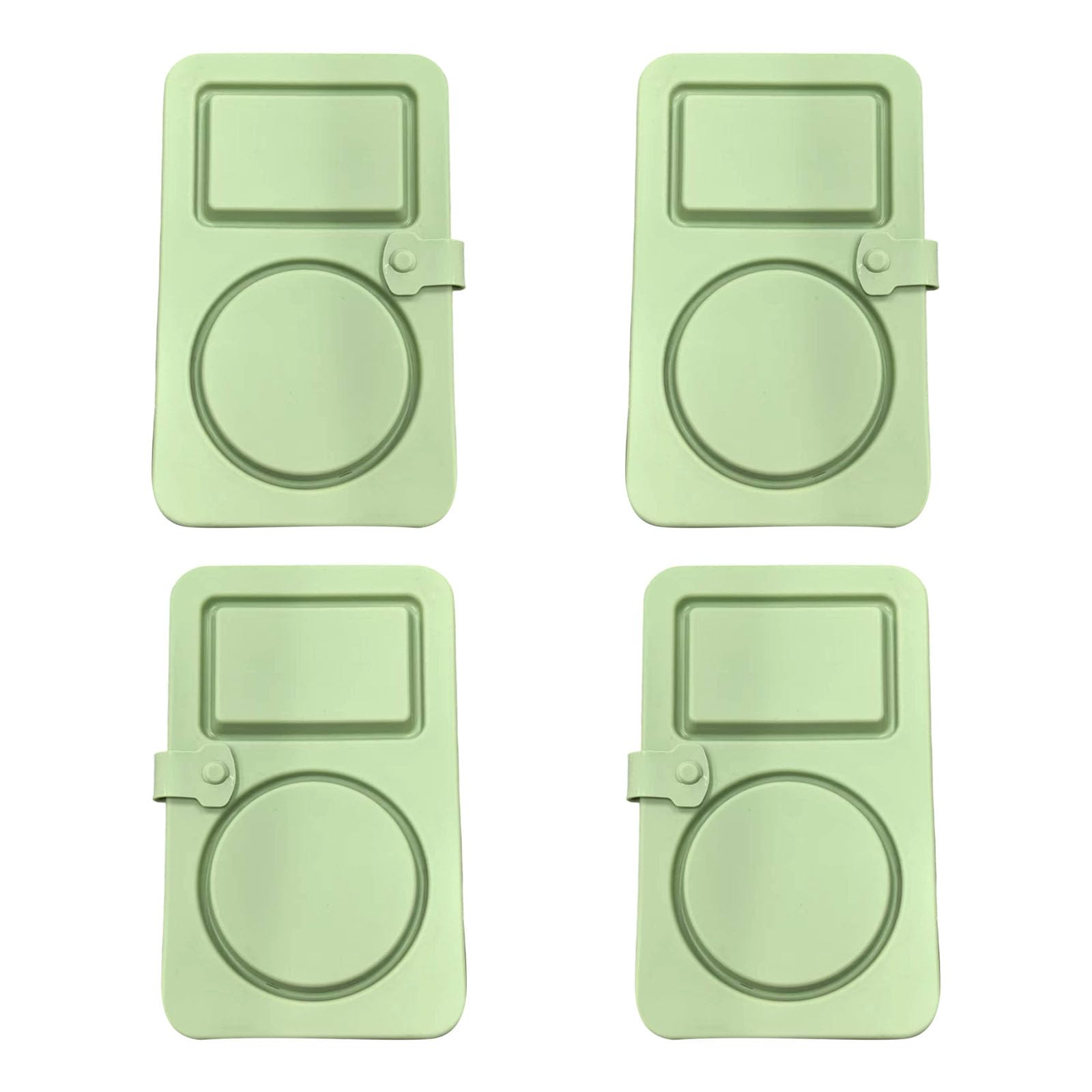 Buxuaaaa Foldable Silicone Duals Compartment Food Storage Container Leak Proof Lid Portable Seasoning Snacks Box Kitchen Organiser Silicone Snacks Container with Lid