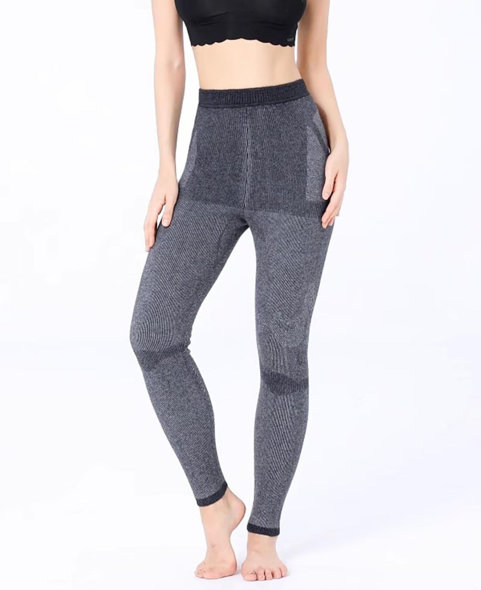 100% Cashmere Thermal Leggings Womens High Waisted Thermal Underwear Bottoms Pants Ladies Thermal Long Johns Autumn Winter