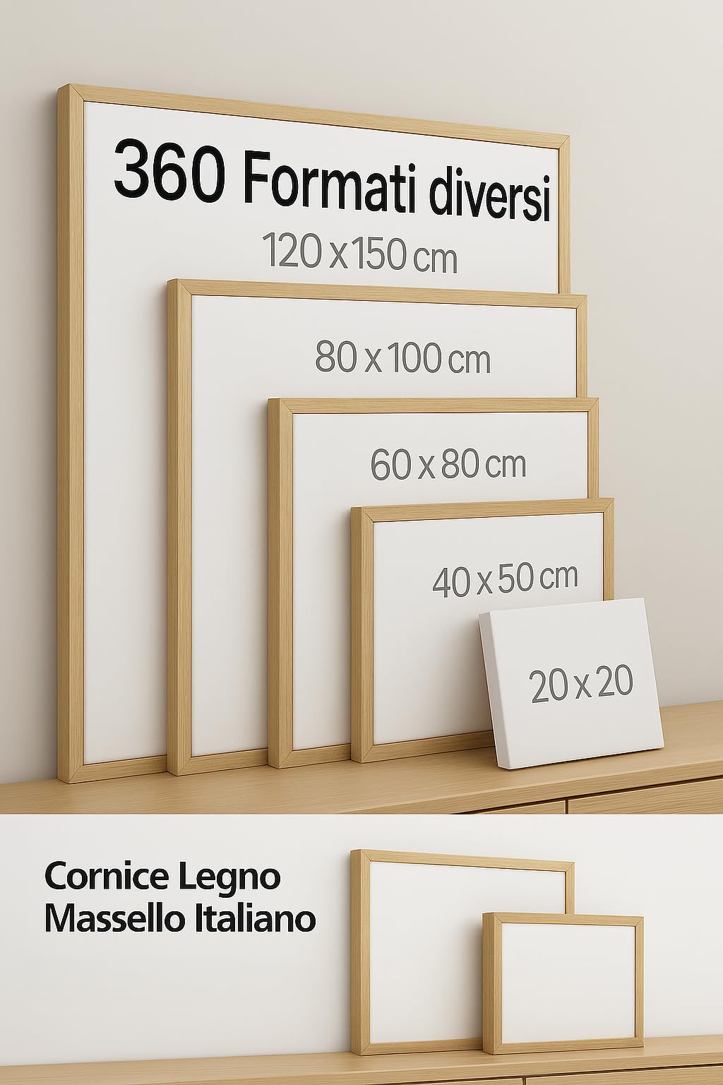 Tela para Pintura con Marco de Roble 120x150 cm – Algodón 70% 370gr sobre Bastidor de Madera con Marco, Ideal para Acrílico, Óleo y Técnicas Mixtas