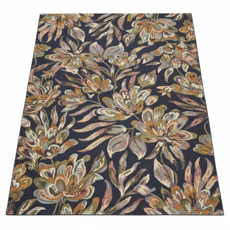 Image of Modern Abstract Hand Tufted Wool Floor Carpet for Home decore Living Room|Home and Bedroom & Hall 12x15feet (360 x 450cm) Blue H20