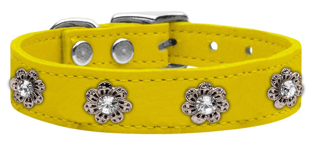 Mirage Pet Products Bright Pink Rose Widget Dog Collar Black, Size 20