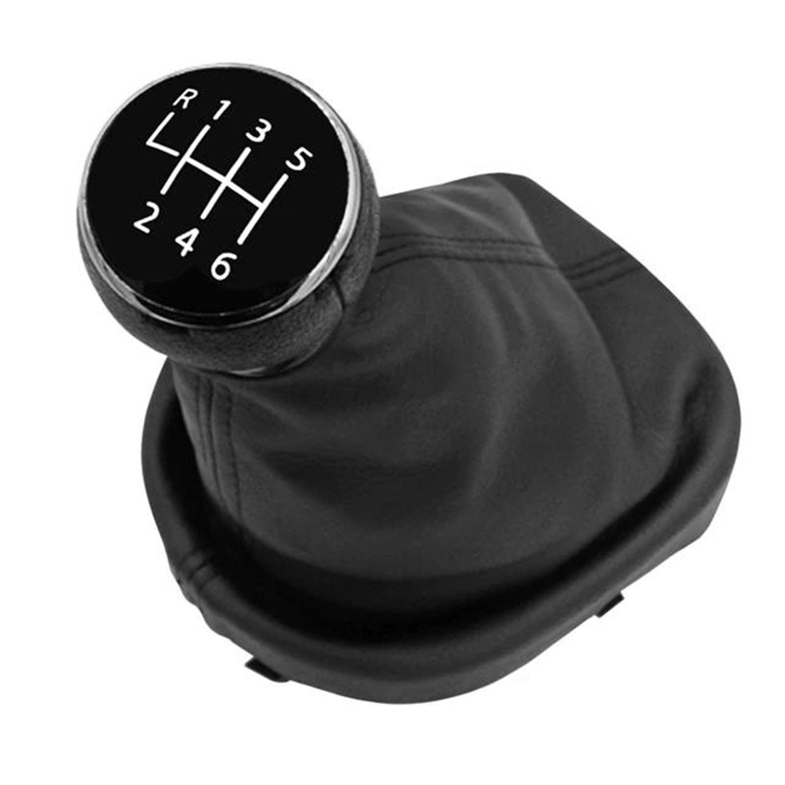 XZCVTYW Car Lever Gear Shift Knob Gear Shift Knob Lever Stick Pen Gaiter Boot Cover Black Transmission Gear Shifter Stick Knob for Caddy 2 II MK2 Touran 2004 2005 2006 2007 2008 2009(Black-B)