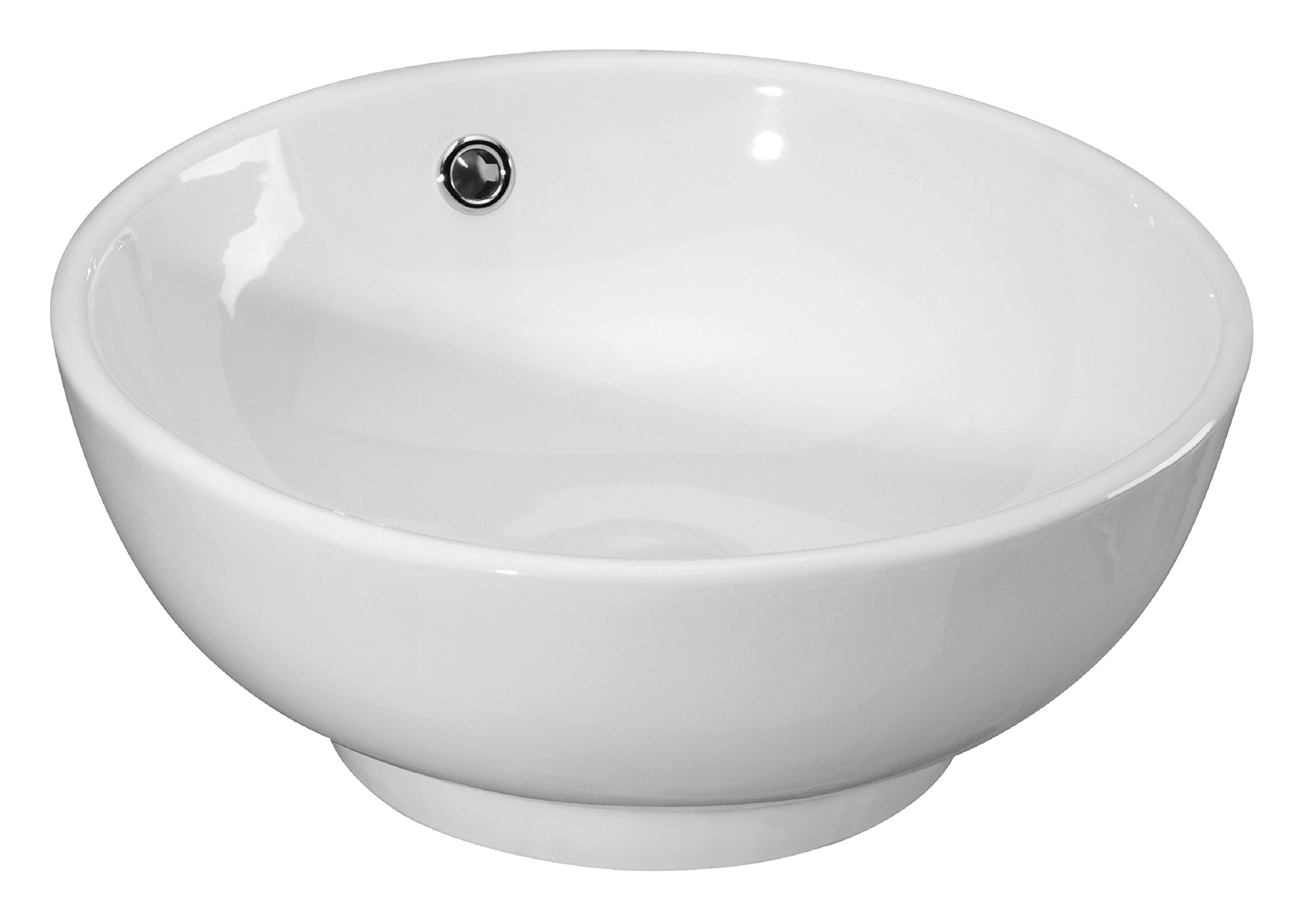 Nuie White 0 Tap Hole Round Vessel 410Mm