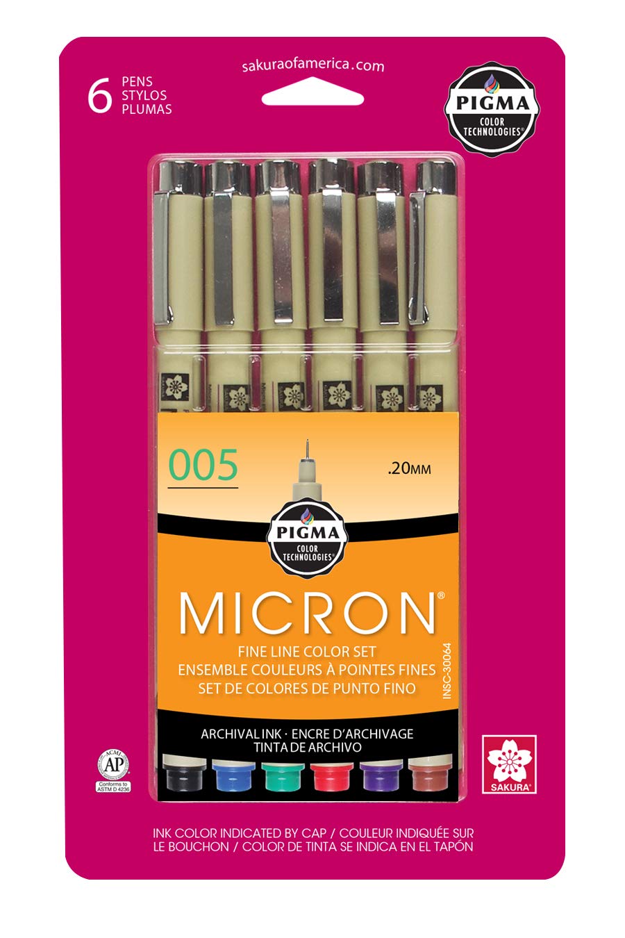 SAKURA MICRON PEN 6PC SET (005)AST
