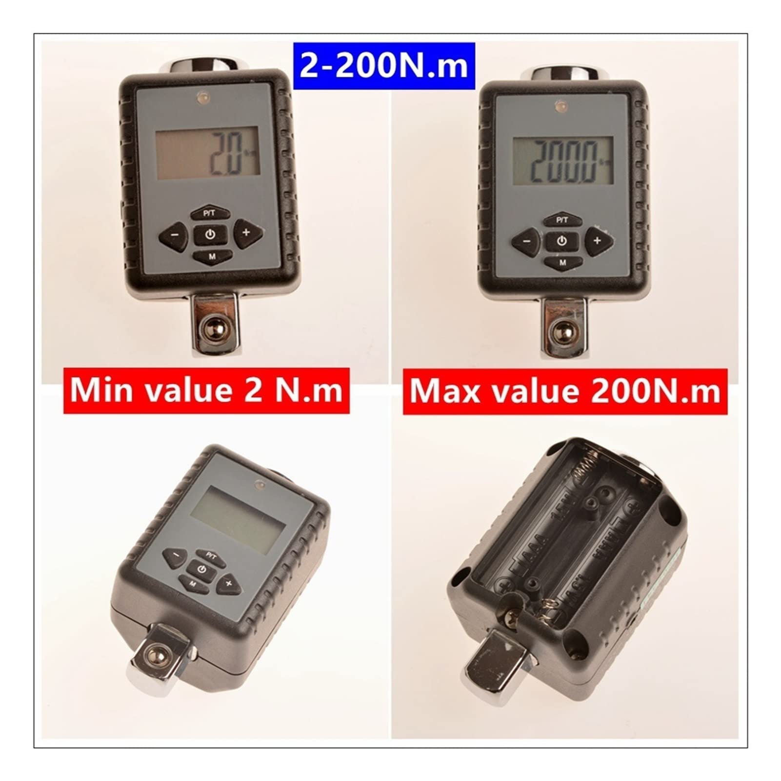 Klucze dynamometryczne Digital Torque Klucz Torque Digital Meter Meter Digital Moment Table Klucz do napraw samochodowych, rowerowych i ogólnych (Size : 17-340NM 3)