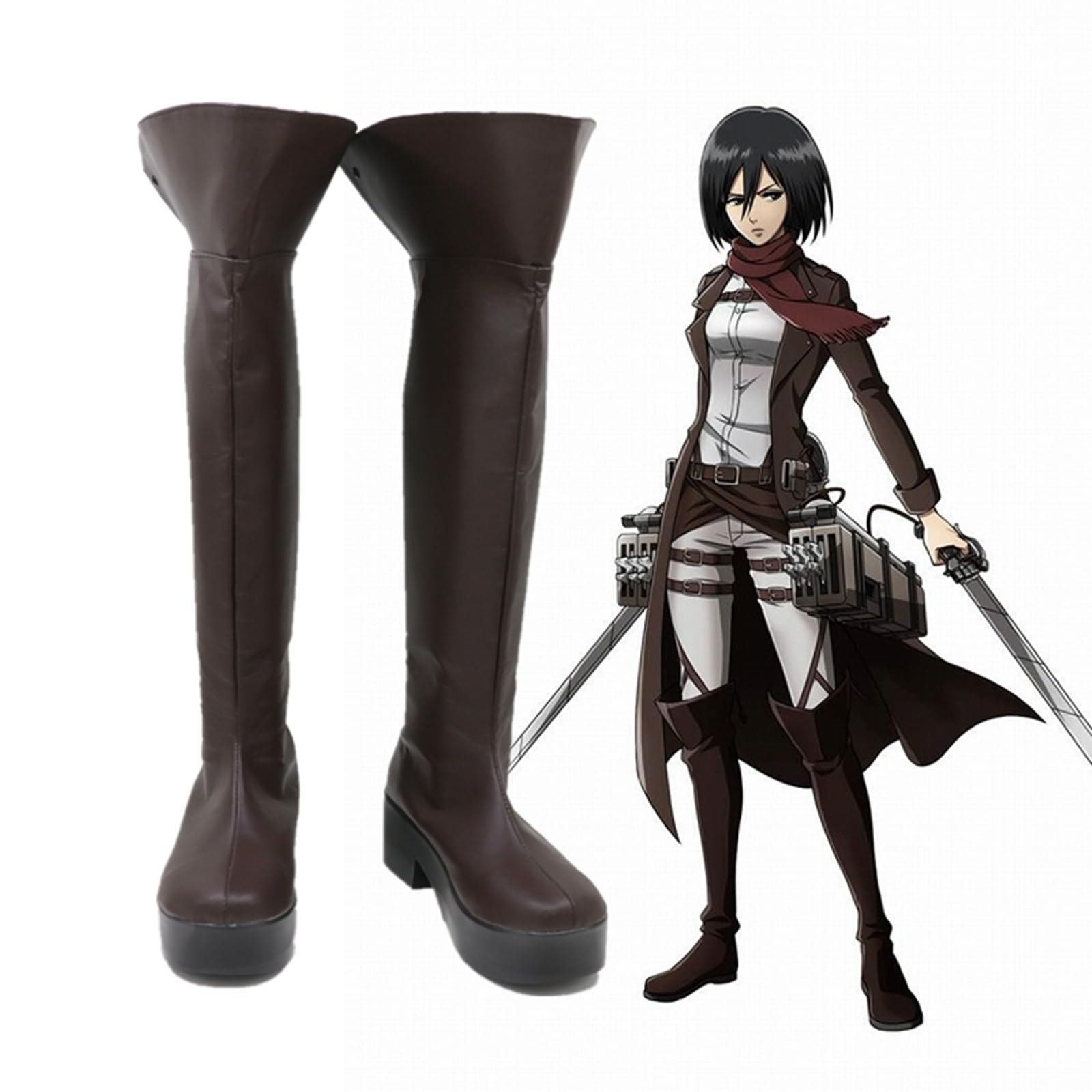 Amazon.co.jp: [Acosdary]進撃の巨人 ミカサ コスプレ道具靴