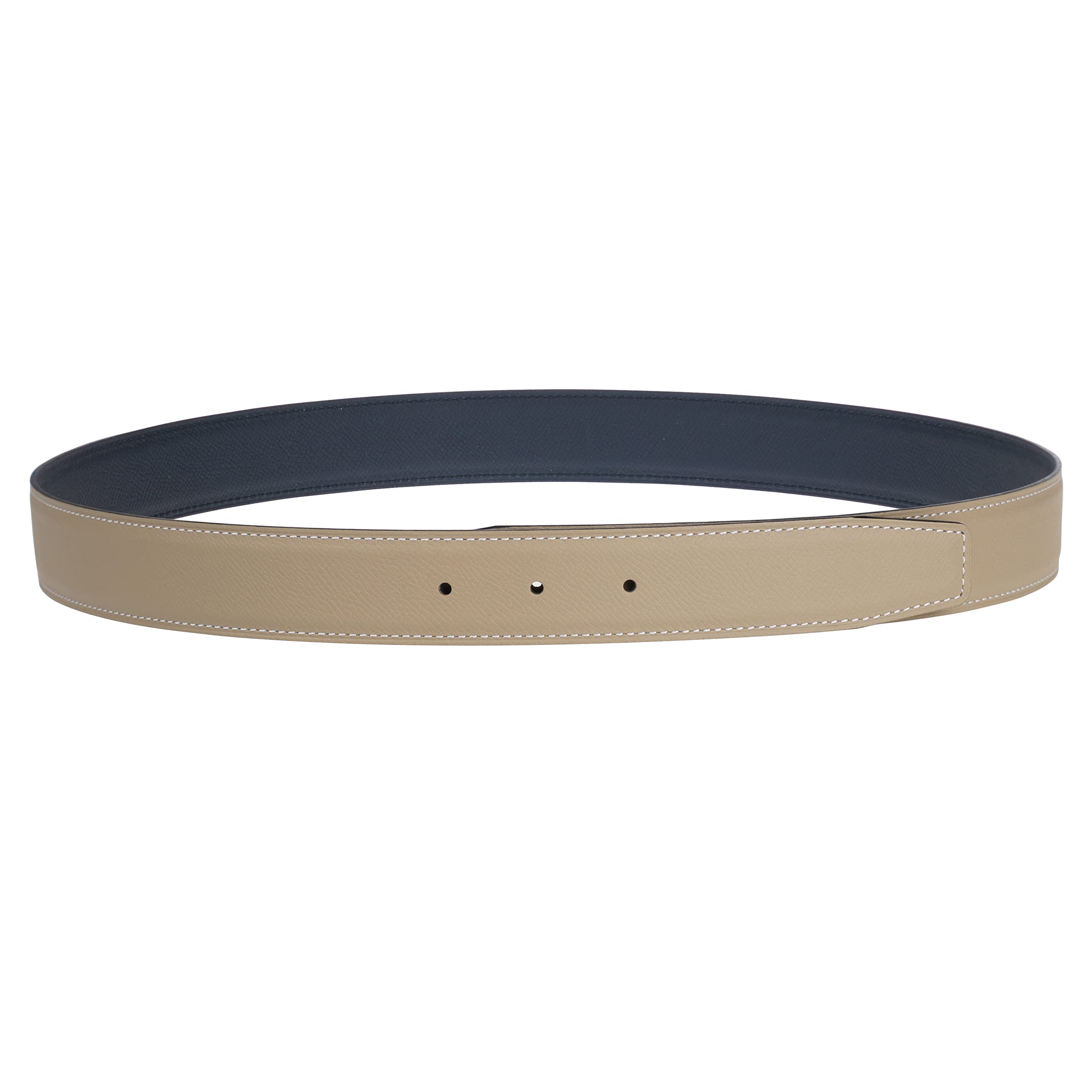 Reversible H Cinturones de cuero vaca grano entero Reemplazo Correa de cinturón Sin hebilla 32mm Amplio