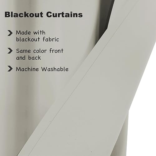 Miniatura 3 de Turquoize Cortinas opacas para tratamiento de ventana, con aislamiento térmico y ojales sólidos para oscurecer la habitación, para dormitorio,