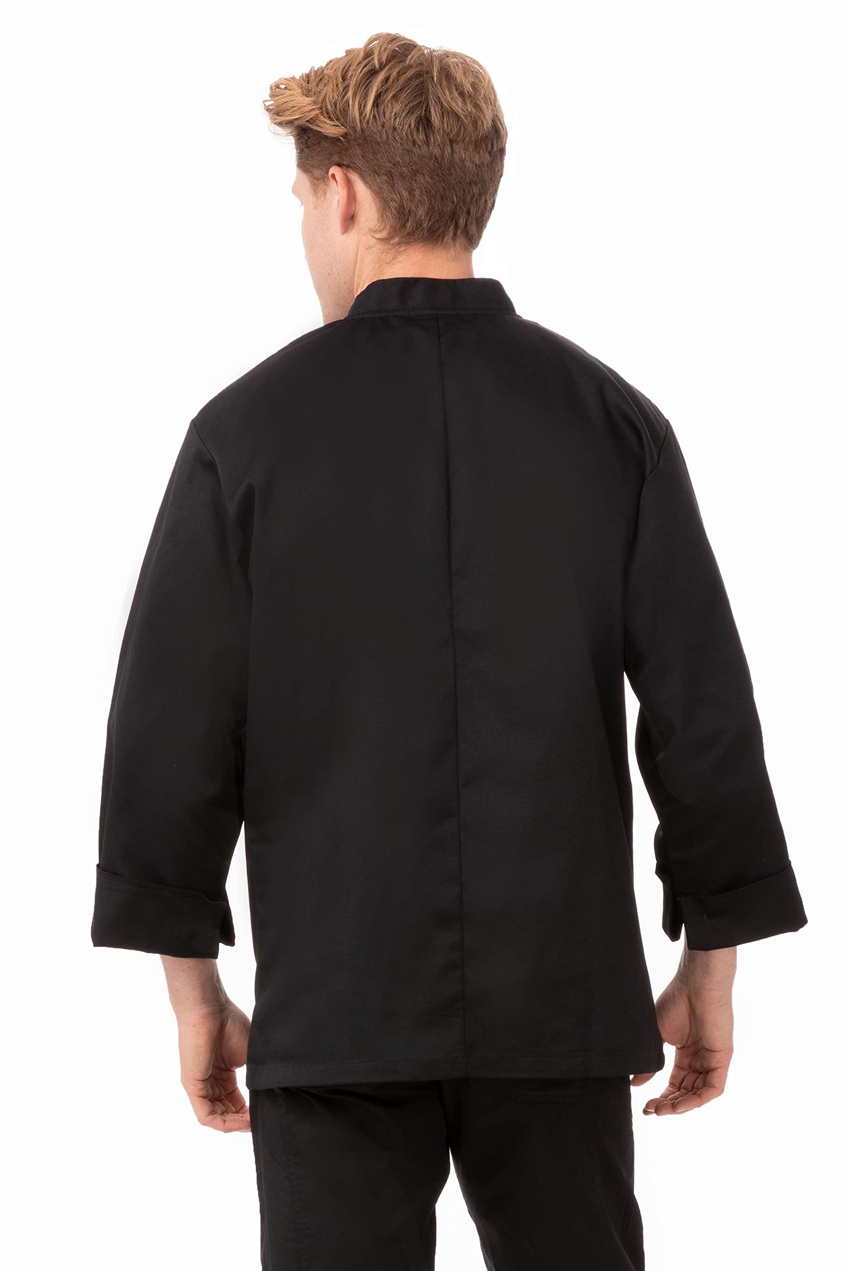 Chef Works Men's Montpellier Chef Coat, Black, Medium