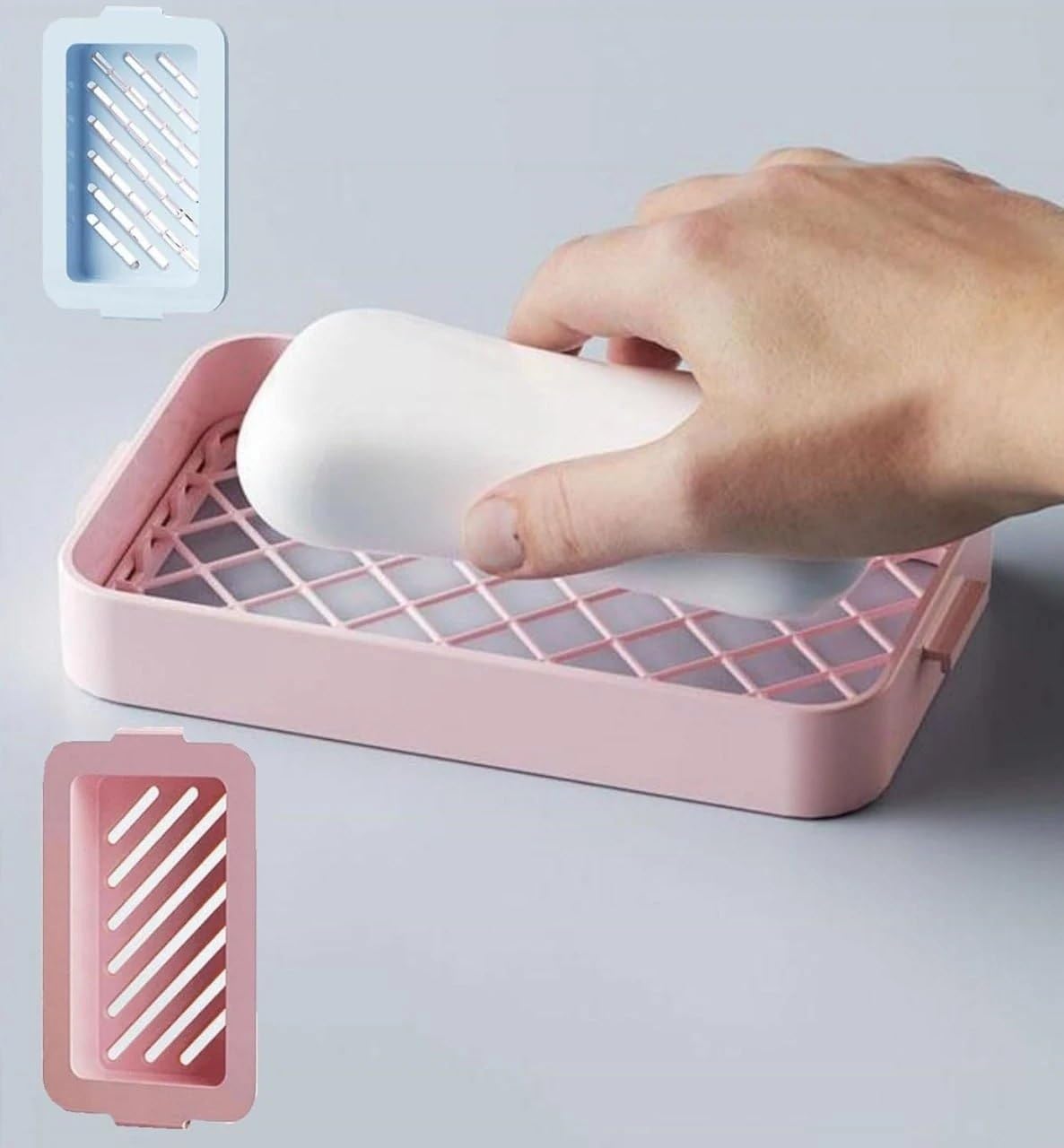 Silicone Mesh Soap Box with Ventilated Drain Tray Pack of 5 | Fast Foaming Design, Non-Toxic Silicone, Mould Resistant, Flexible & Washable, Quick Drain Mesh-image-1