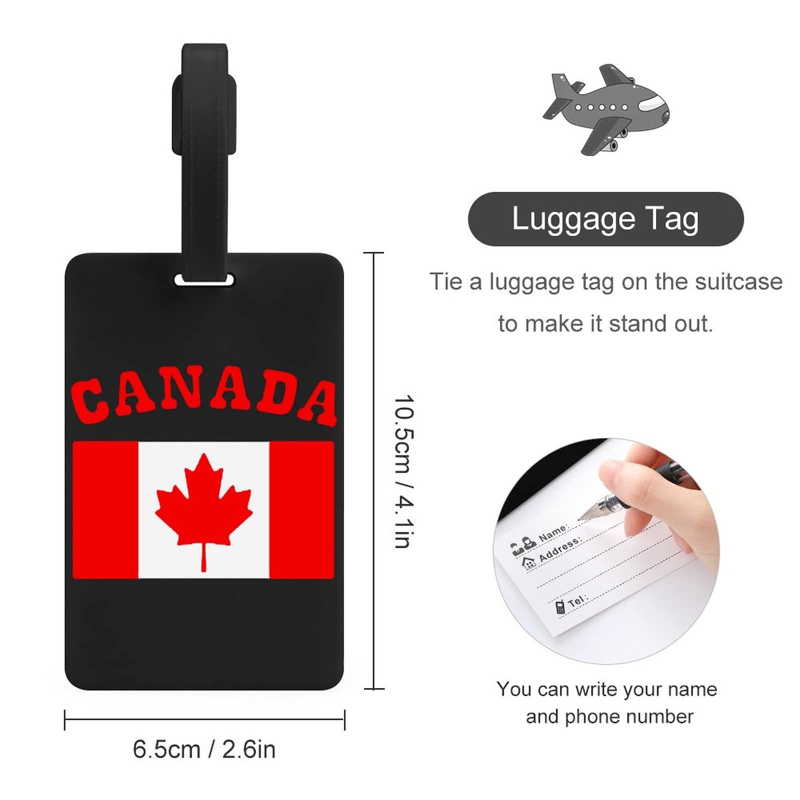 SAFIGLE Etichette Bagaglio Con Bandiera Canada - 2 Set Porta Carta D'imbarco