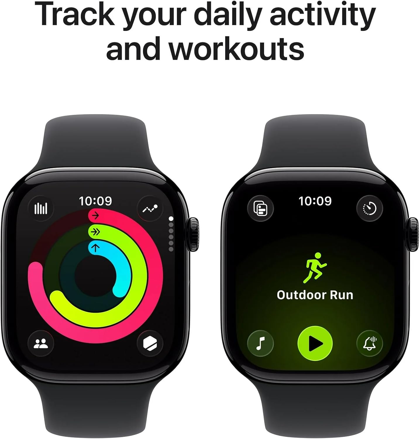 Apple Watch Series 11 [GPS+Cellular, 46mm] - Jet Black Aluminium Case with Black Sport Band, M/L (Renewed Premium)
