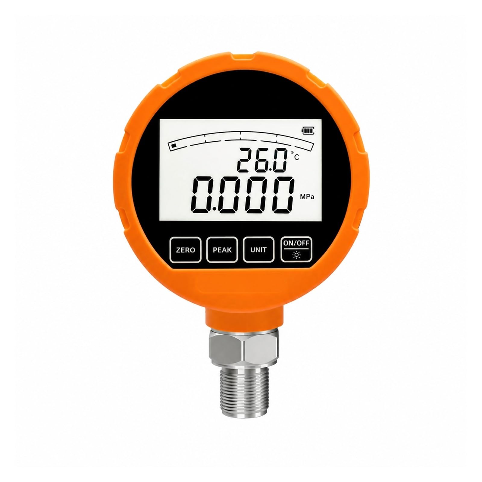 Ciśnieniomierz, Cyfrowy Manometr Hydrauliczny ME461P LCD Ze Stali Nierdzewnej | NPT 1-8 0-100KPa