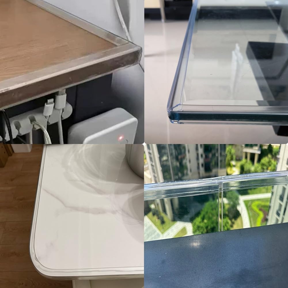 5m Transparenter U-Form Kantenschutz, Klemmprofil Kantenzierstreifen Für Glastische, Selbstklemmend Tischkantenschutz Dichtungsstreifen(24-26mm)