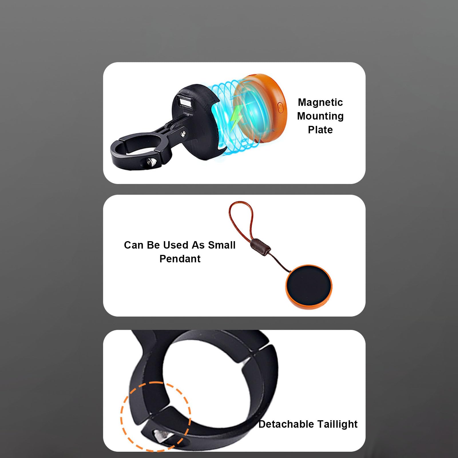 Yosoo Health Gear Fanale Posteriore per Bici Intelligente, Luce Posteriore per Bici con Rilevamento Intelligente dei Freni in ABS con Display Touch HD da 1,9 Pollici, Ricaricabile da 450 MAh,