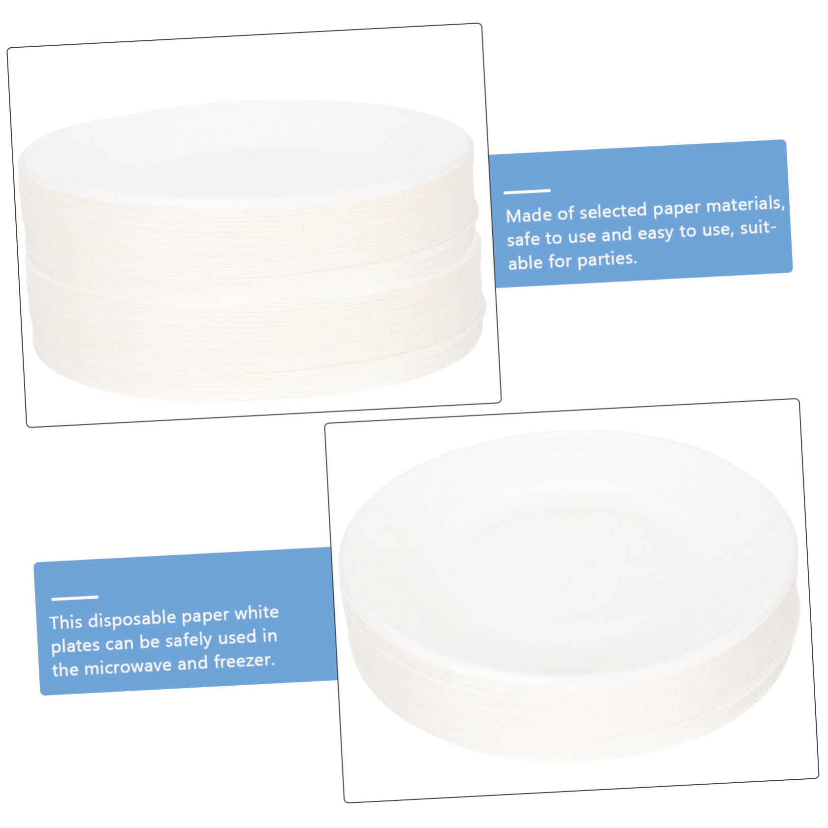 Healeved Pappteller Biologisch Abbaubar Verdicktes Papiermaterial mit Wellrand für Partys Picknick Grillen Kinder Malplatten