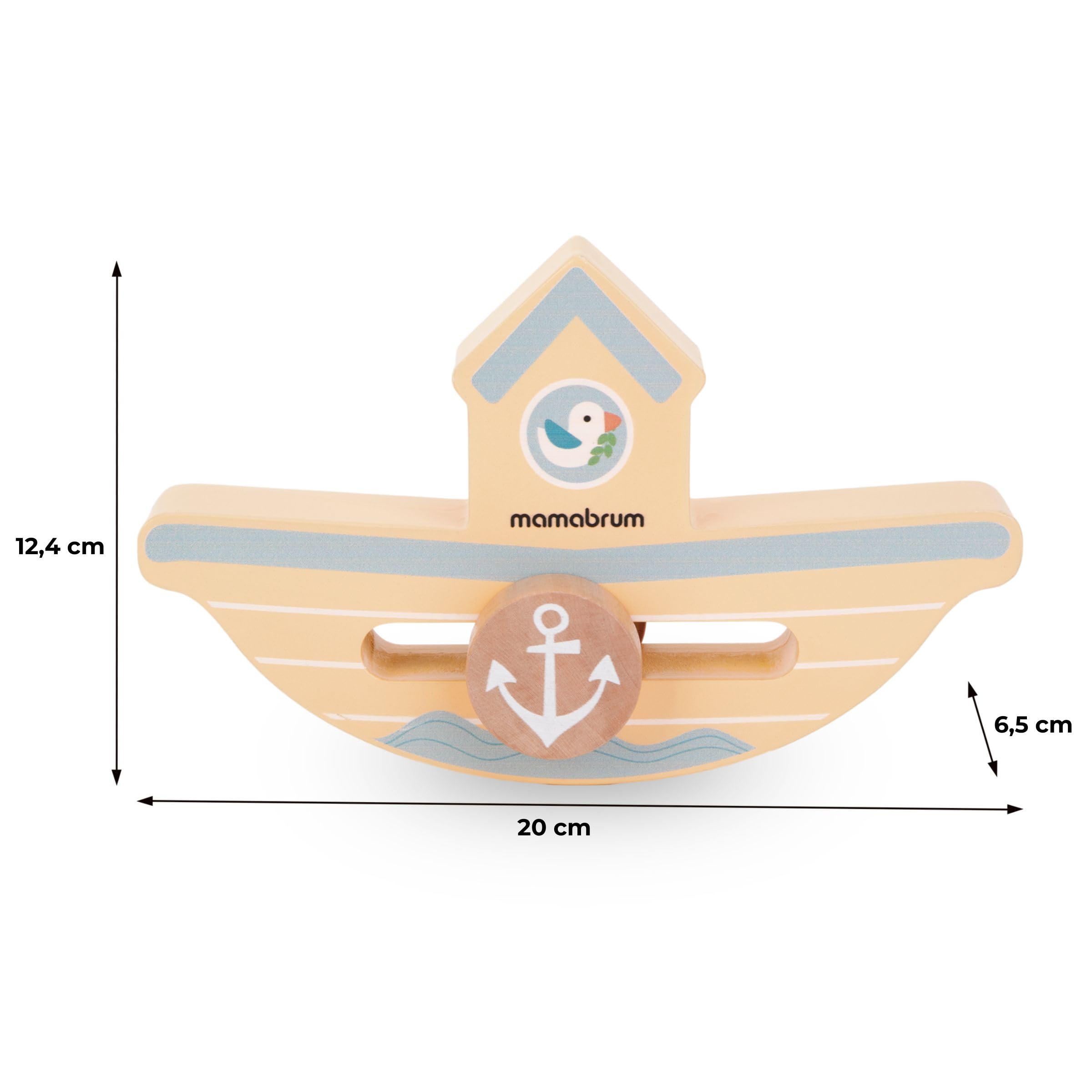 mamabrum, Bateau en équilibre - Jeu d'adresse en Bois, Reconnaissance des Animaux, Coordination de la Vision et des mouvements, empilage d'animaux sur Un Bateau en Bois, Jeu d'équilibre pour Enfants