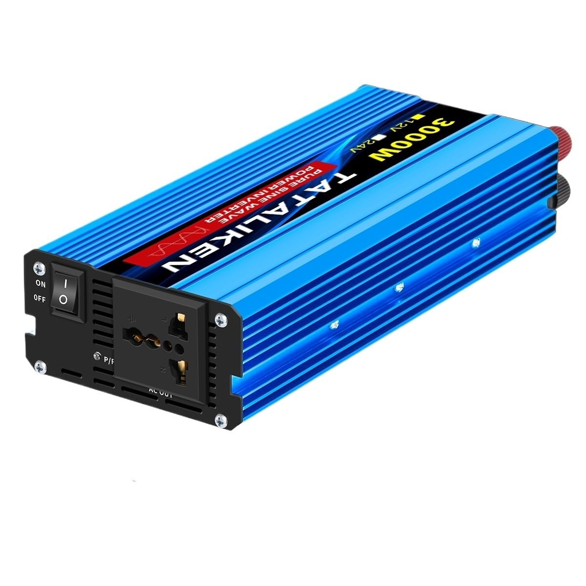 Inverter Auto,Inverter Onda Pura Inverter a onda sinusoidale pura 1000W-4000W CC 12V/24V a CA 220V 50Hz Inverter di potenza Caricabatterie(24V3000W 220V)