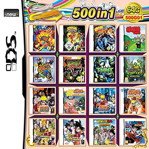 500 in 1 Game Cassette, NDS Game Pack Card DS Game Compatible Super Combination NDS DS 2DS New 3DS XL