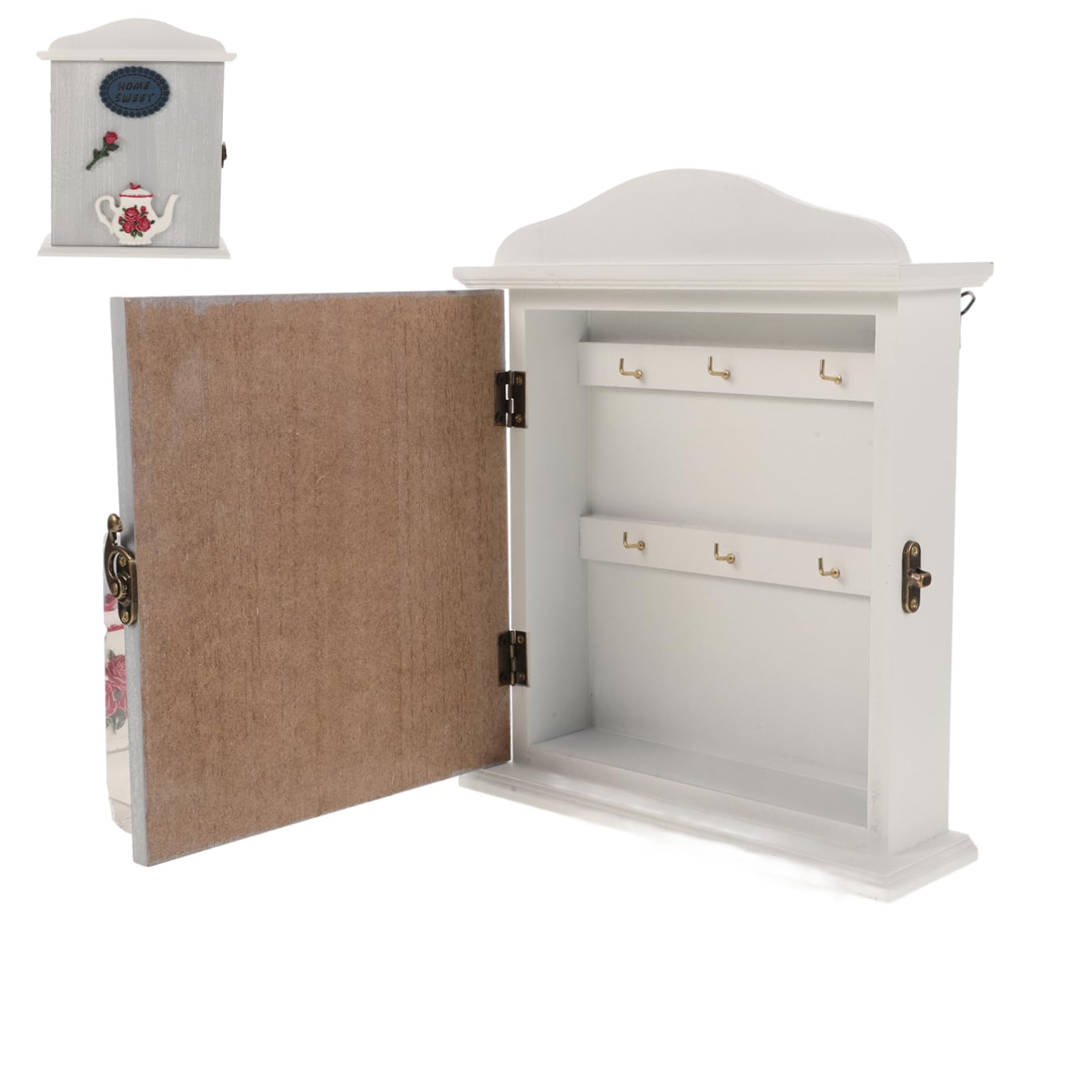 Caja De Llaves De Pared Rústica y Vintage Organizador De Llaves De Madera