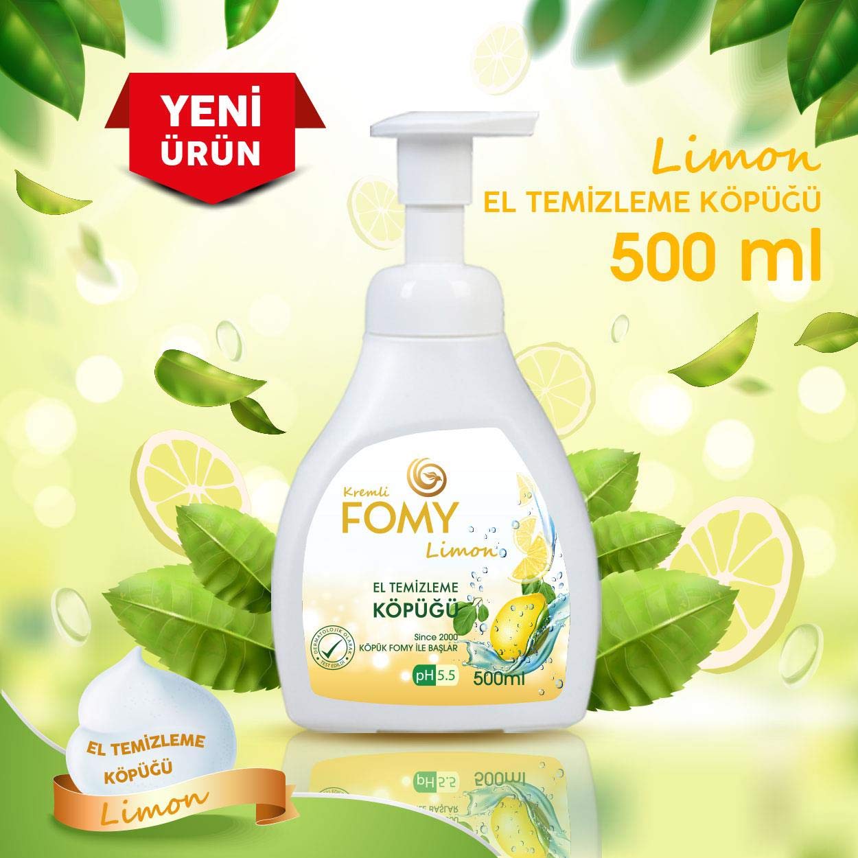 FOMY Limon Köpük Sabun El Yüz Vücut 500 ml