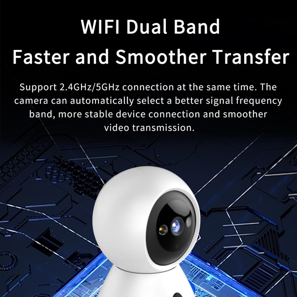 EatPitaya Security Camera Indoor 1080p HD 360° WiFi Cameras for Home Security Baby Camera 2-Way Audio Night Vision SD Card Storage Motion Detection for Baby & Pet Monitor(K11) - Image 4