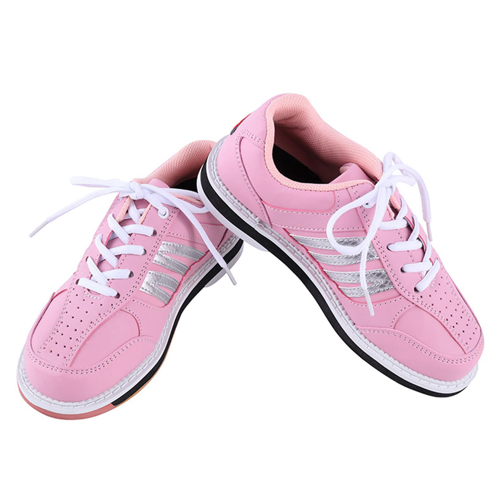 Chaussures De Bowling pour Femme Athlétique Léger Tampon Cuir À Lacets Intérieur Mode