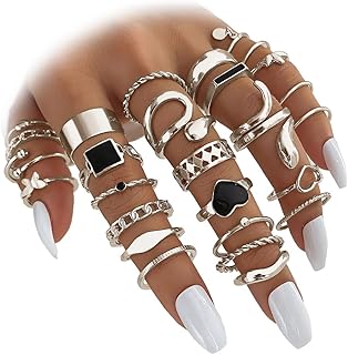 IFKM Gold Knuckle Rings Set with Crystals