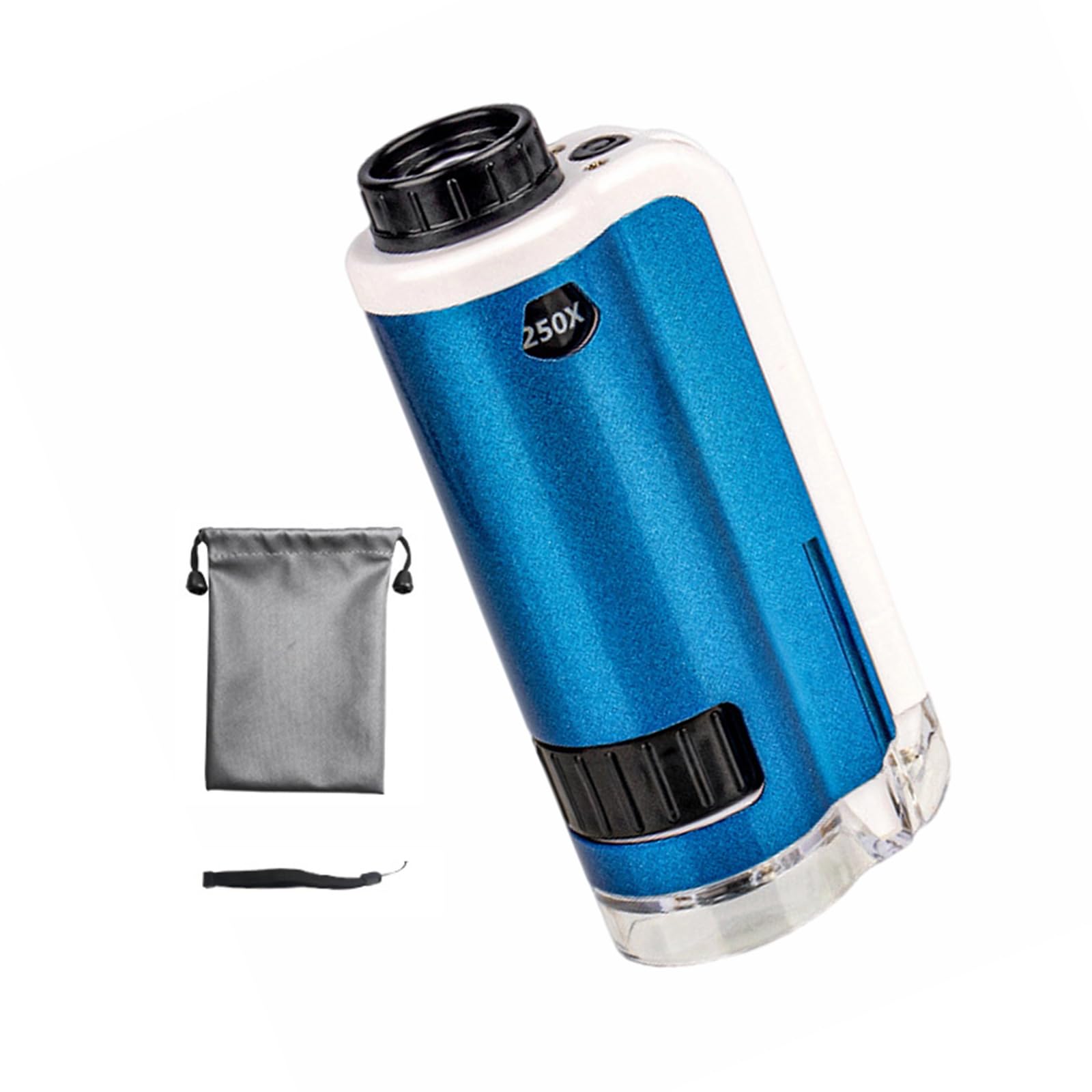 Fromceo Blue Portable Alloy Microscope With 100X-250X Magnification Led Light For Science Exploration Kids Microscope