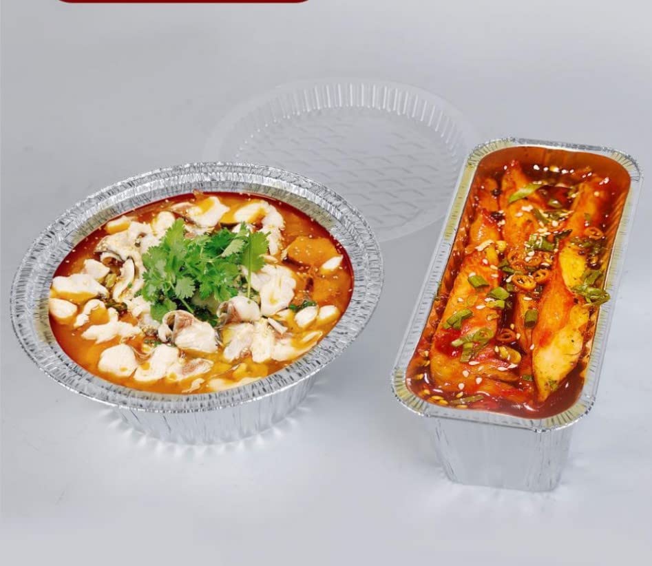 Image of Othmro 20 Pack Aluminum Pans 142mm(Bottom)*185mm(Top) Dia Disposable Foil Pans Cookware Great for Baking, Cooking, Grilling, Serving & Lining Steam Table Trays Chafers