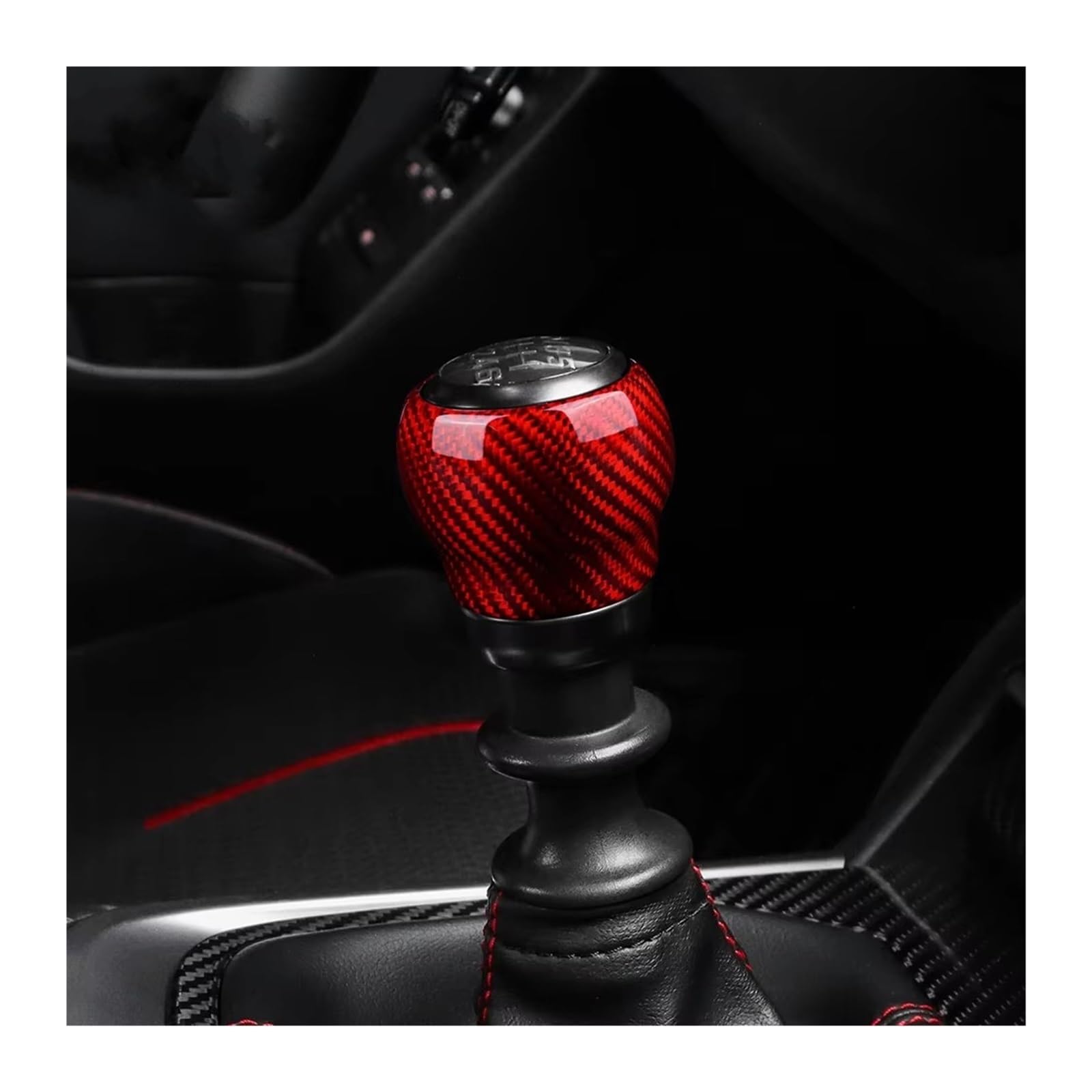 Interior Trim for Subaru for BRZ 2021 2022 2023 2024 Manual Car Gear Shift Cover LHD RHD Interior Trim Real Hard Carbon Fiber Sticker Cover Trim Sticker(Red)