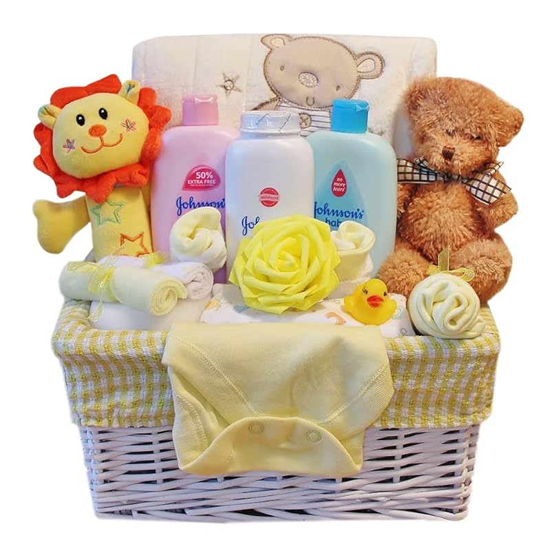 Luxury Baby Gift Basket for a Girl or Boy (03, Yellow) Amazon.co.uk